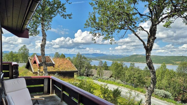 Terrace/patio - Authentic cabin overlooking Lake Møsvann (Rjukan)