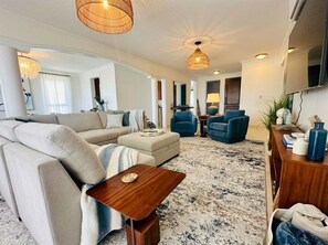 Living area - Beautiful refreshed 3br condo with Ocean, Golf, Mountain Views  at Grand Reserve (Río Grande)