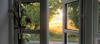 Landsted med stor hage på Langeland