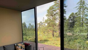 Living area - Modern cabin by Snøhetta at Blefjell (Svene)