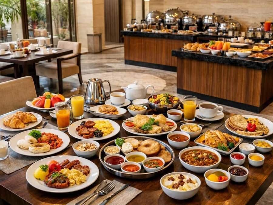 Free daily buffet breakfast