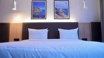 Habitación con 1 cama doble o 2 individuales | Escritorio, espacio para trabajar con un portátil, wifi gratis