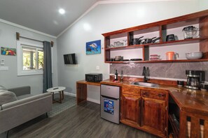 Private kitchen - S2 Sea Star - Peaceful Beachfront Studio with AC and full Kitchenette (West End)