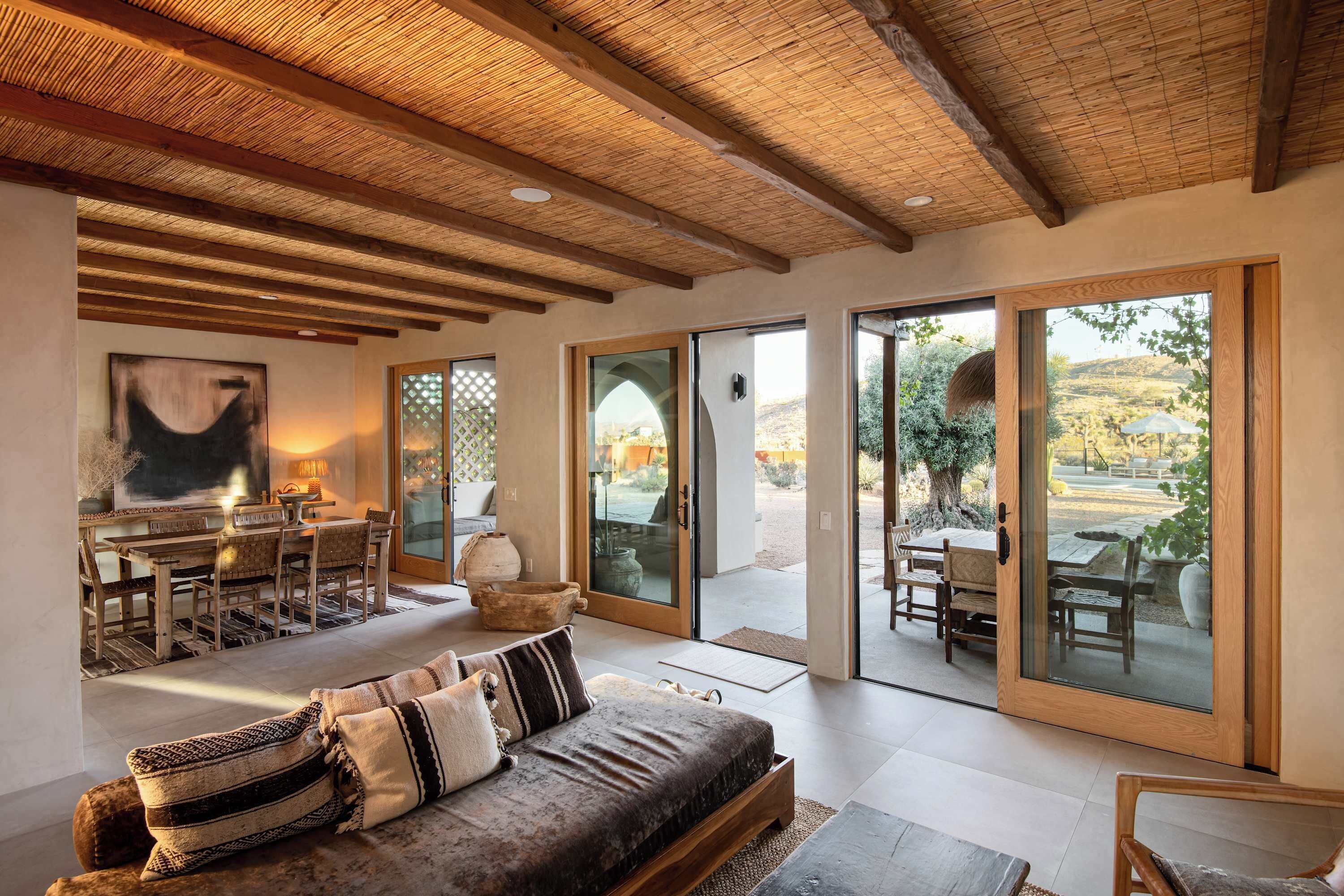 Living room with sliders to the patio