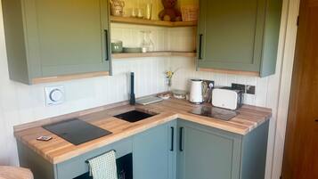 Fridge, microwave, stovetop, toaster