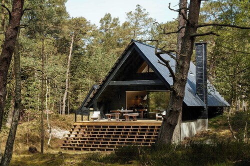 Elegant designed A-frame house on Bornholm