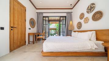 Luxury Villa, Pool View | Egyptian cotton sheets, premium bedding, individually decorated