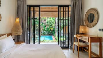 Luxury-Villa, Poolblick | Ausblick vom Zimmer