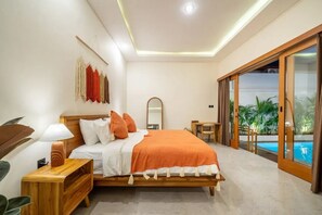 Vila Keluarga, 3 kamar tidur, kolam renang pribadi | Seprai katun Mesir, seprai premium, brankas, dan didekorasi berbeda-beda