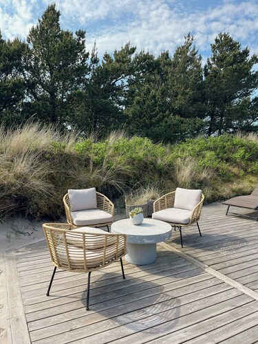 House among dunes and trees in Søndervig
