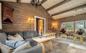 TV, fireplace - Family-friendly cabin with zipline near Oppdal (Rennebu)