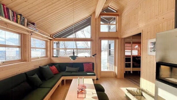 Fireplace - Architectural gem with views of Hallingskarvet (Ål)