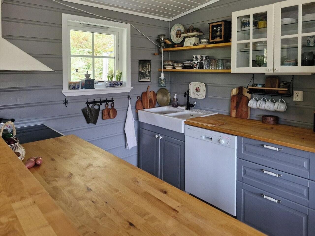 Mikrobølgeovn, ovn, oppvaskmaskin og kaffetrakter/tekoker