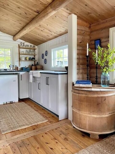 Log cabin with views of Rondane mountains