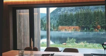 Cabin with dock by Otra in Setesdal