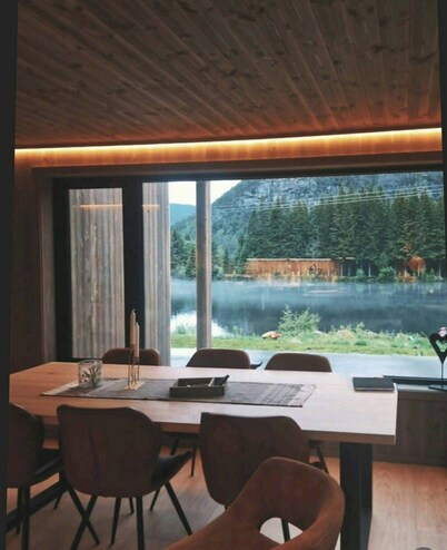 Cabin with dock by Otra in Setesdal
