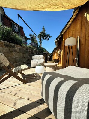 Terrace/patio - Historic timber house in Zittau Mountains (Großschönau/Waltersdorf)