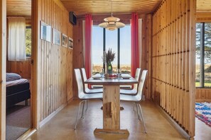 Dining - 70s holiday home with sea view near Hals (Hals)