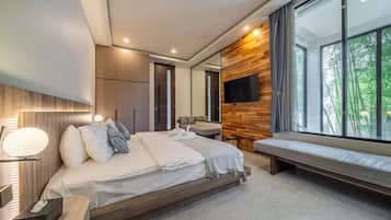 Vila superluxo, 4 quartos, piscina particular | Roupas de cama de algodão egípcio, roupas de cama premium