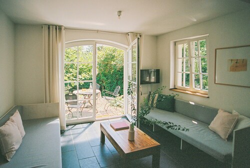 Riverside Studio with Garden Views