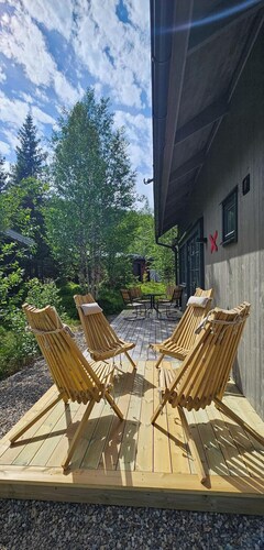 Modern mountain cabin with sauna near Klövsjö