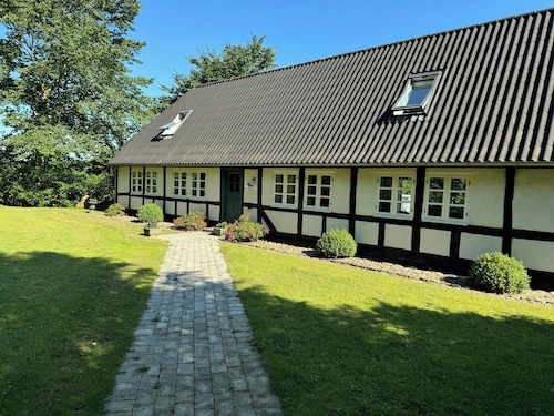 Half-timbered house by Rudkøbing beach