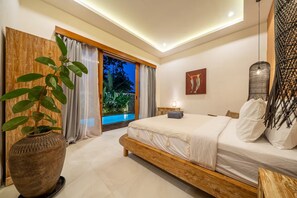 Vila Deluks, 2 kamar tidur, kolam renang pribadi | Seprai katun Mesir, seprai premium, brankas, dan didekorasi berbeda-beda