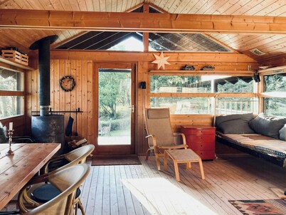 Architect-designed wooden house with scenic view