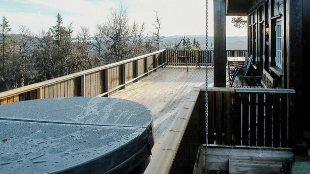 Terrace/patio - Modern family cabin with views of Spåtind (Etnedal)