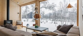 Fjällhus med utsikt över Hamrafjället
