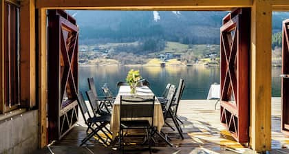Near-sea boat house with panoramic views