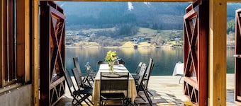 Near-sea boat house with panoramic views