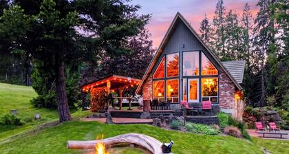 3-Acre A-Frame Retreat + Firepit + Outdoor Dining | Mins to Ferry and Beaches