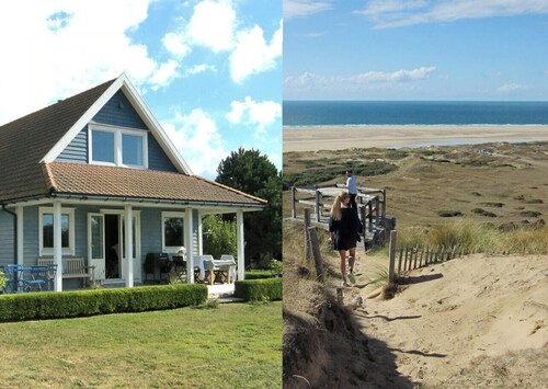 Norwegian wooden house near Carteret's dunes