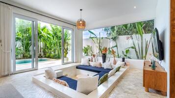 Deluxe-Villa, 3 Schlafzimmer, eigener Pool | Innenbereich