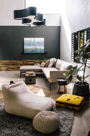 TV, caminetto, libri