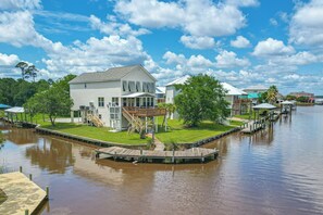 Exterior - Bayou Breeze! Waterfront Home w/ Dock + Deck (Pass Christian)