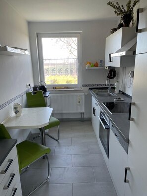 Private kitchen - Vacation apartment 2 in the Peene valley near the beaver town of Jarmen (Jarmen)
