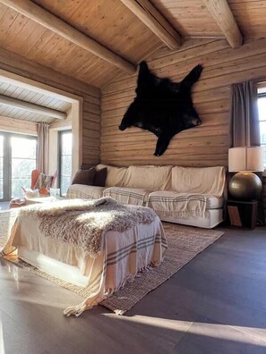 TV, fireplace - Timber cabin by the ski slopes in Oppdal (Oppdal)