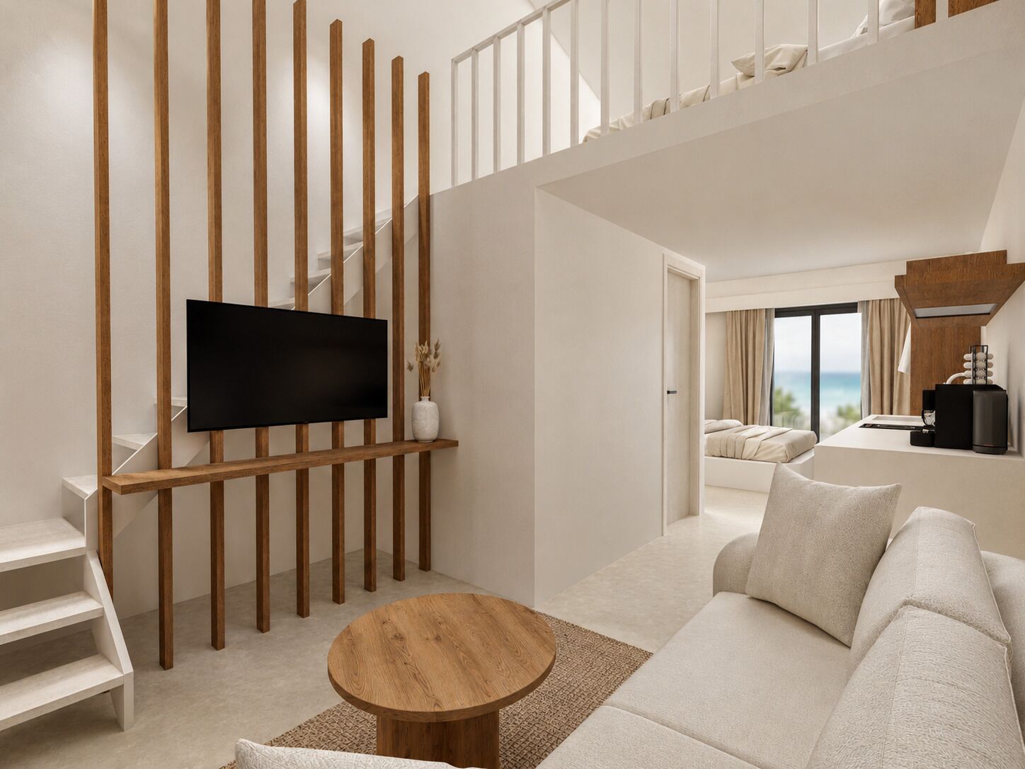 Superior Suite, Balcony, Sea View | Living area
