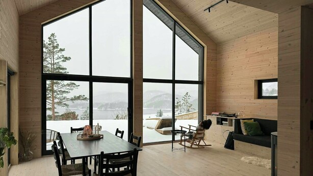 Interior - Nordic design cabin with a view over Lake Toke (Drangedal)