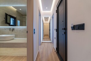 Shower, hair dryer, soap - SithoniaRS Boho Edition Luxury 1st Floor Apartment (Neos Marmaras)