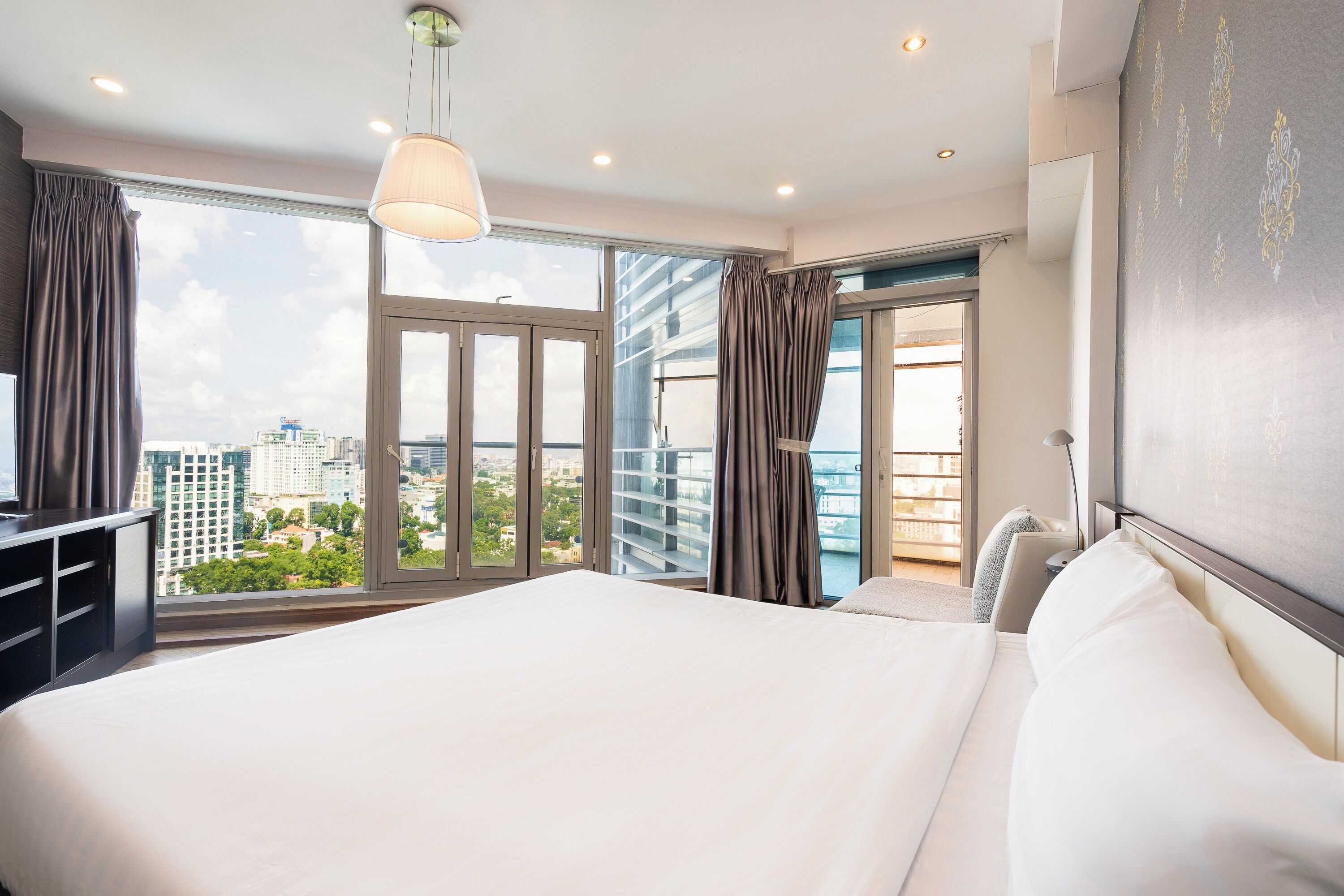 2 Bedroom Apartment With City View | Desk, laptop workspace, blackout curtains, iron/ironing board