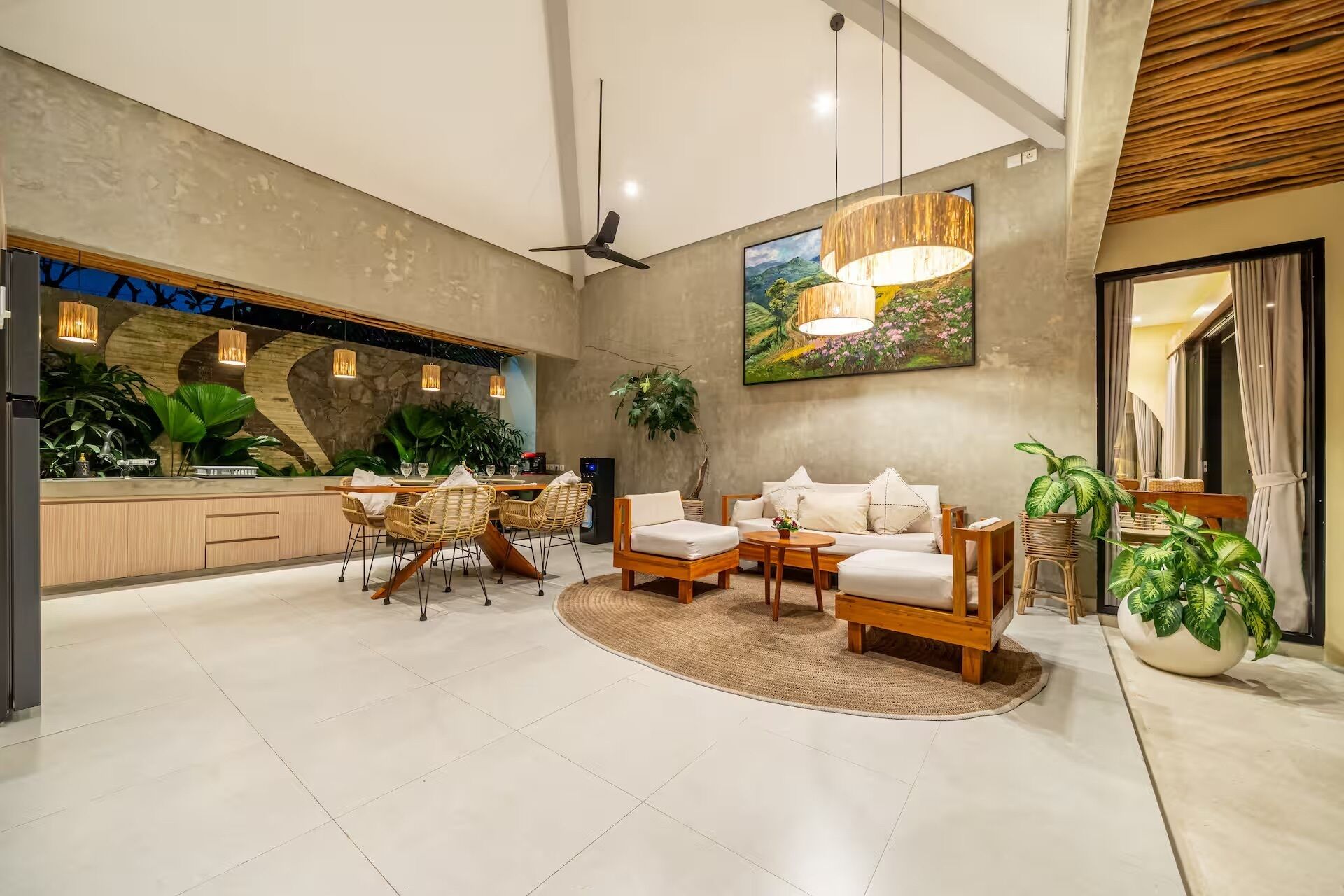 Luxury Villa, 2 Bedrooms, Private Pool | Living area | 50-inch Smart TV with digital channels