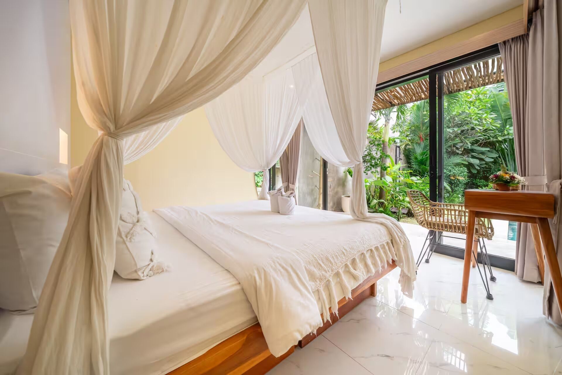 Vila superluxo, 2 quartos, piscina particular | Roupas de cama de algodão egípcio, roupas de cama premium