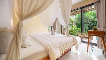 Vila superluxo, 2 quartos, piscina particular | Roupas de cama de algodão egípcio, roupas de cama premium