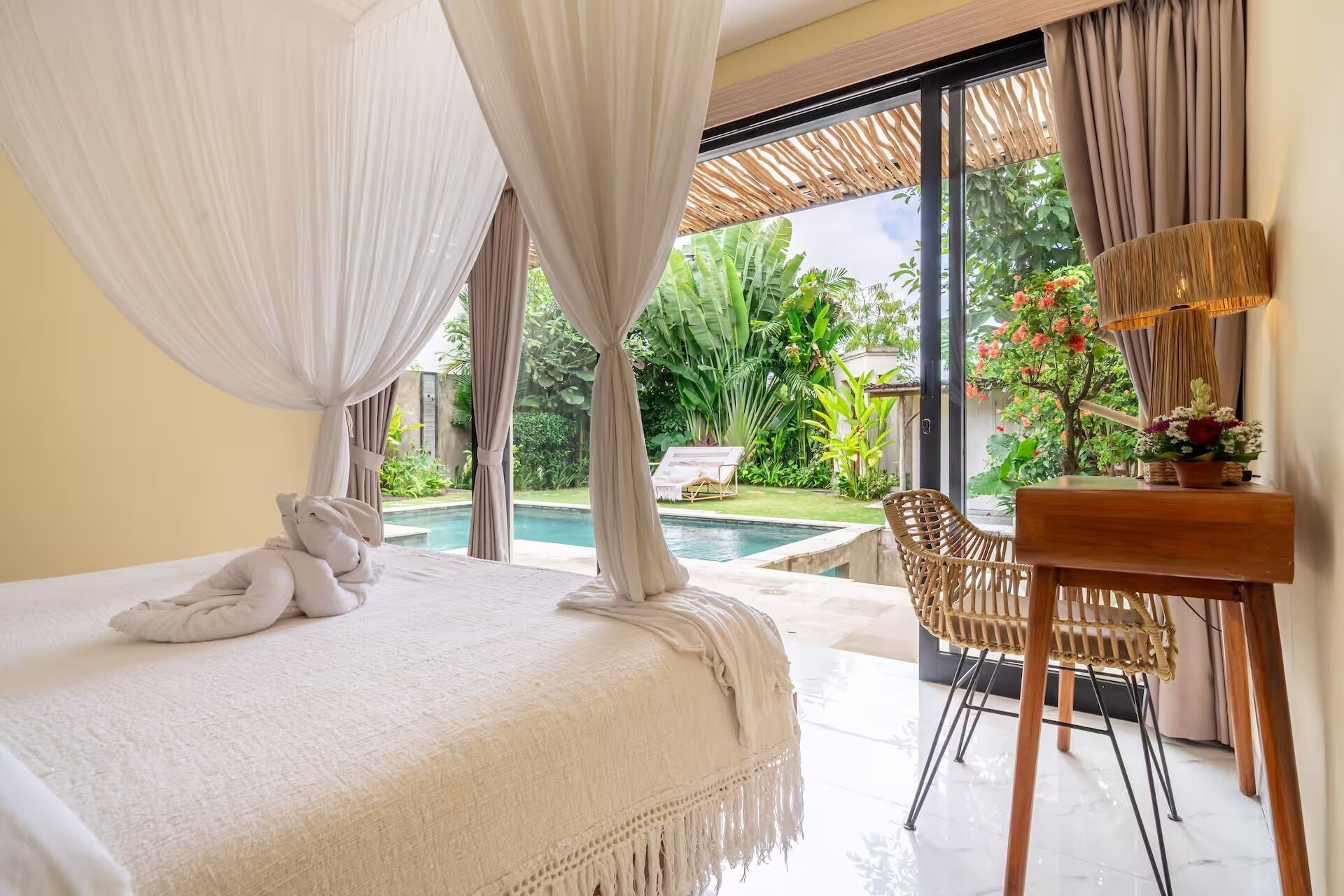 Vila superluxo, 2 quartos, piscina particular | Roupas de cama de algodão egípcio, roupas de cama premium