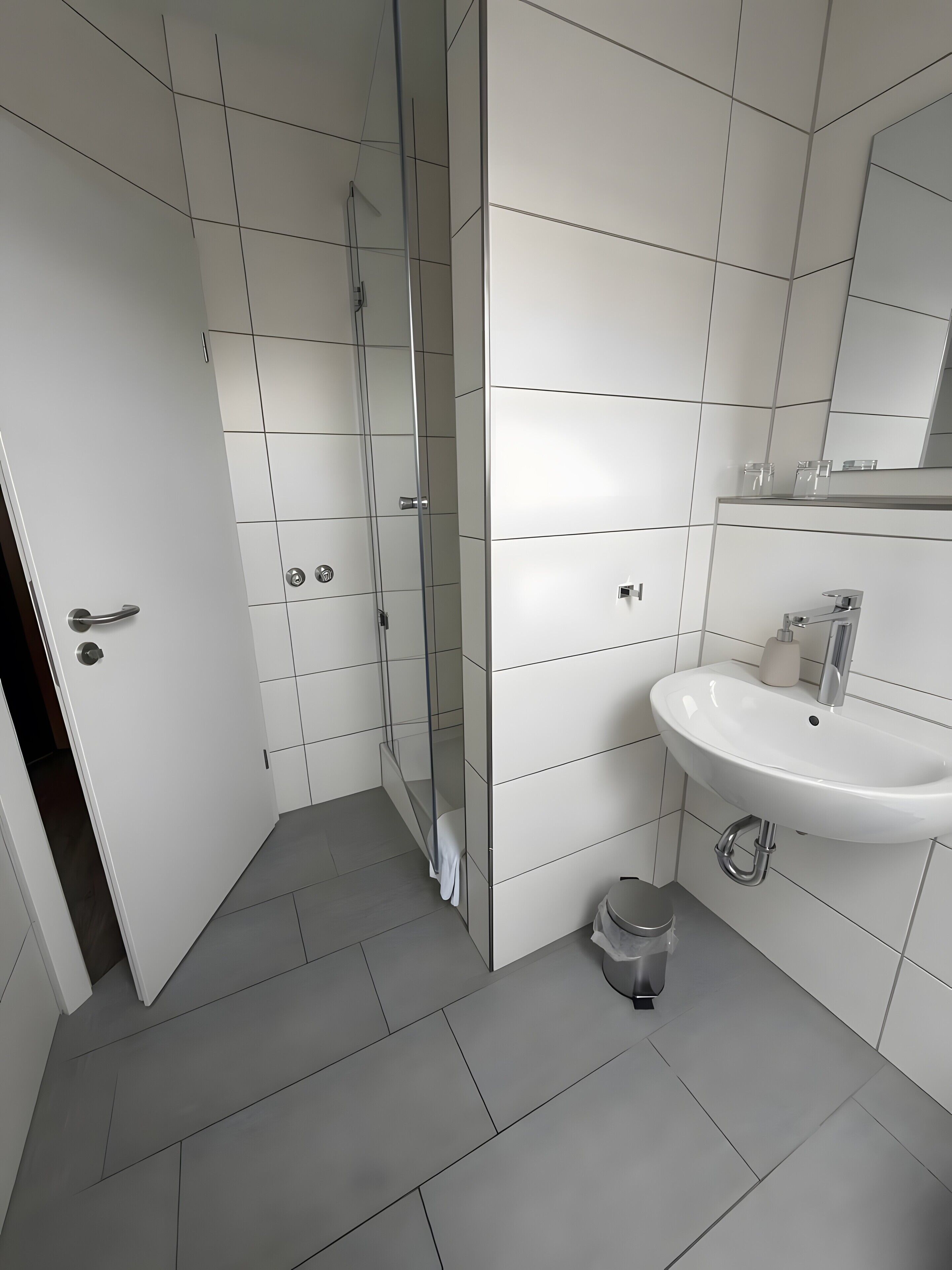 Een douche, handdoeken