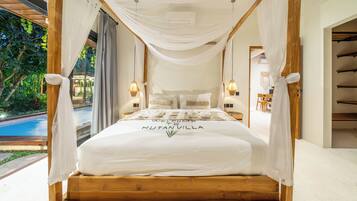 Vila superluxo, vista para a piscina | Roupas de cama de algodão egípcio, roupas de cama premium