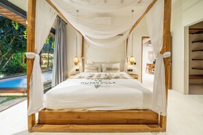 Vila superluxo, vista para a piscina | Roupas de cama de algodão egípcio, roupas de cama premium